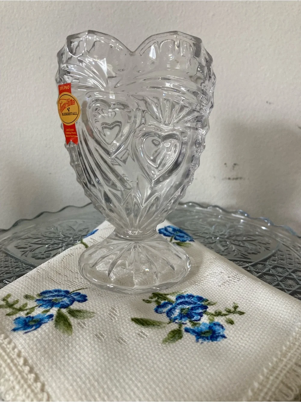 Anna Huitte Bleikristall Clear Lead Crystal Heart Vase Germany - 24%Pbo